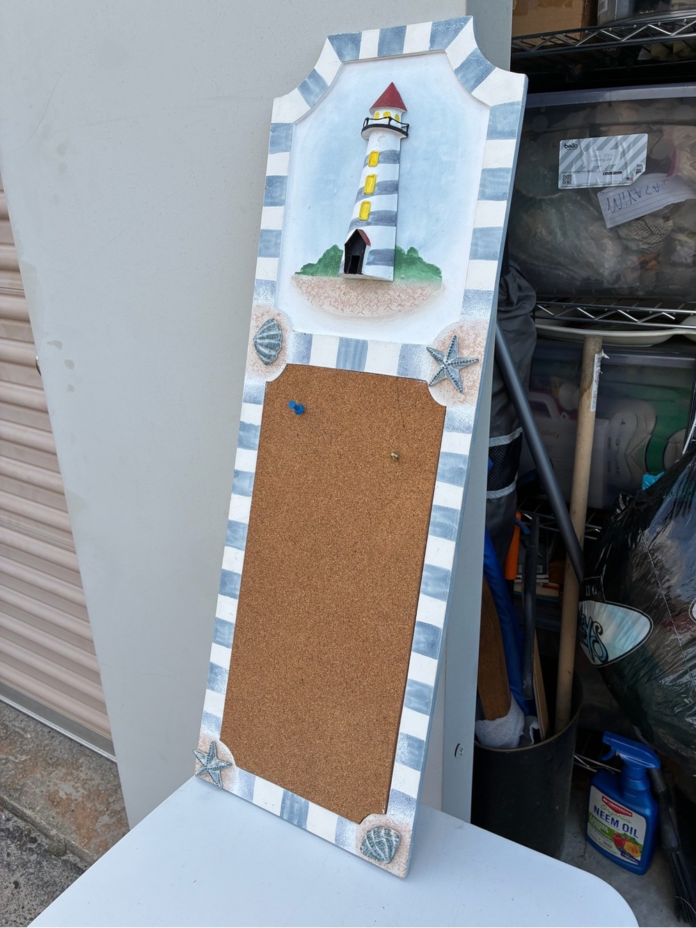Lighthouse Cork Bulletin Board - Coastal Decor